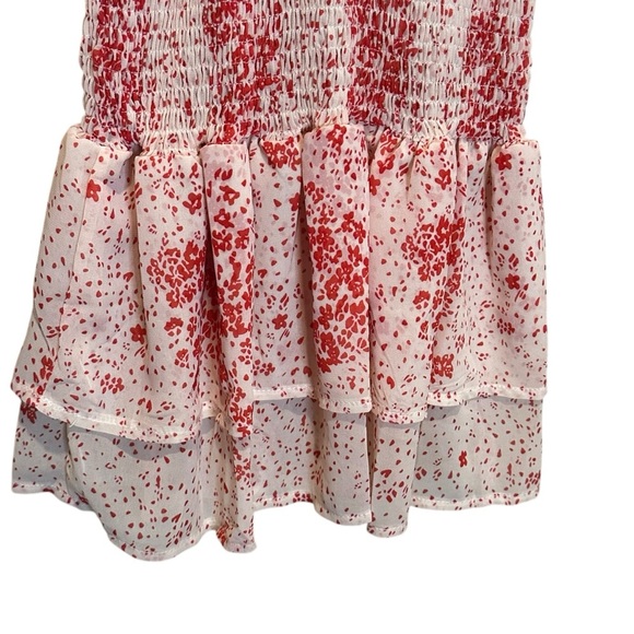 Princess Polly Altona Smocked Tiered Ruffle Long Sleeve Print Mini Dress Size 0 - Picture 6 of 14